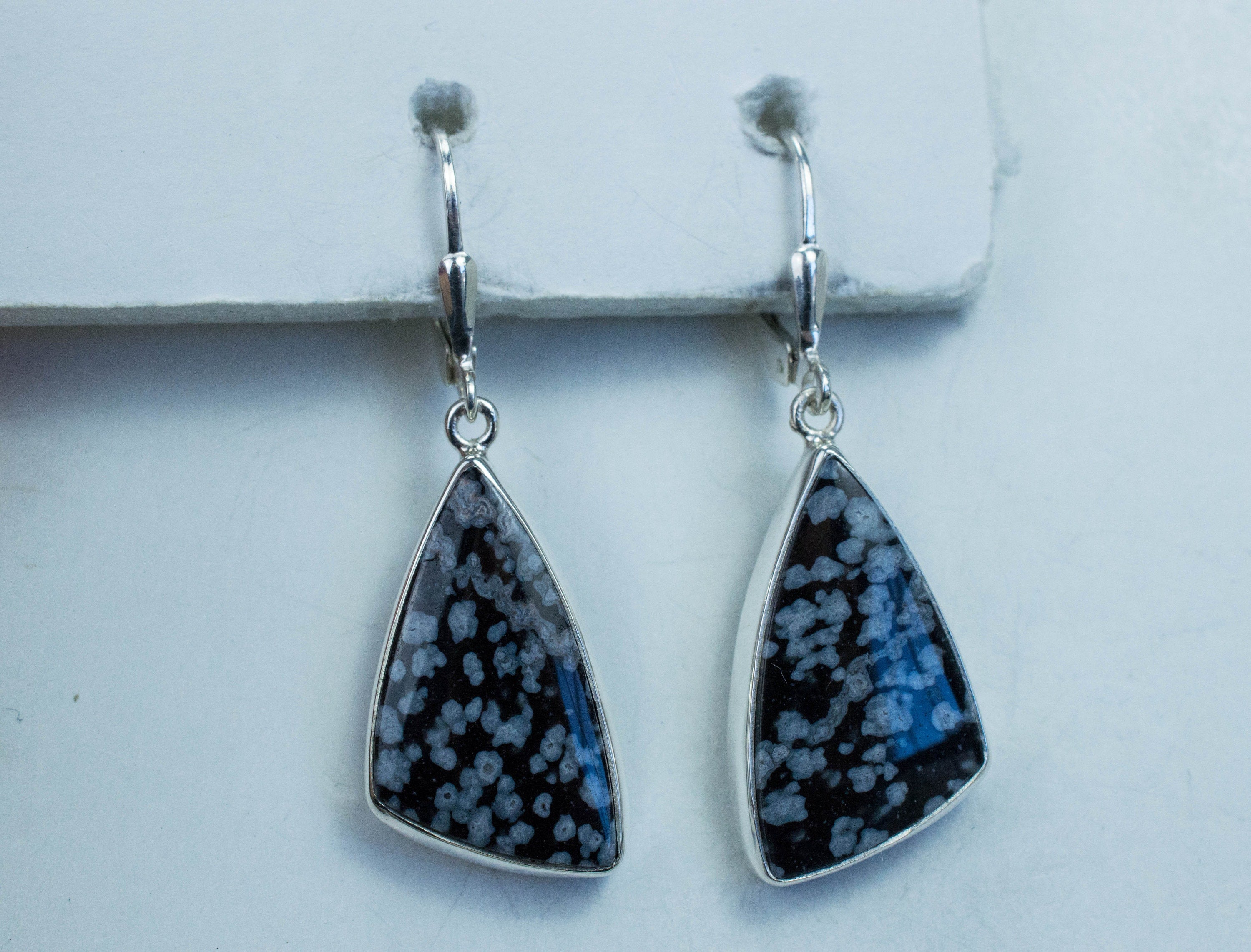 Snowflake Obsidian Earrings; Genuine Untreated Utah Obsidian - Mark Oliver Gems