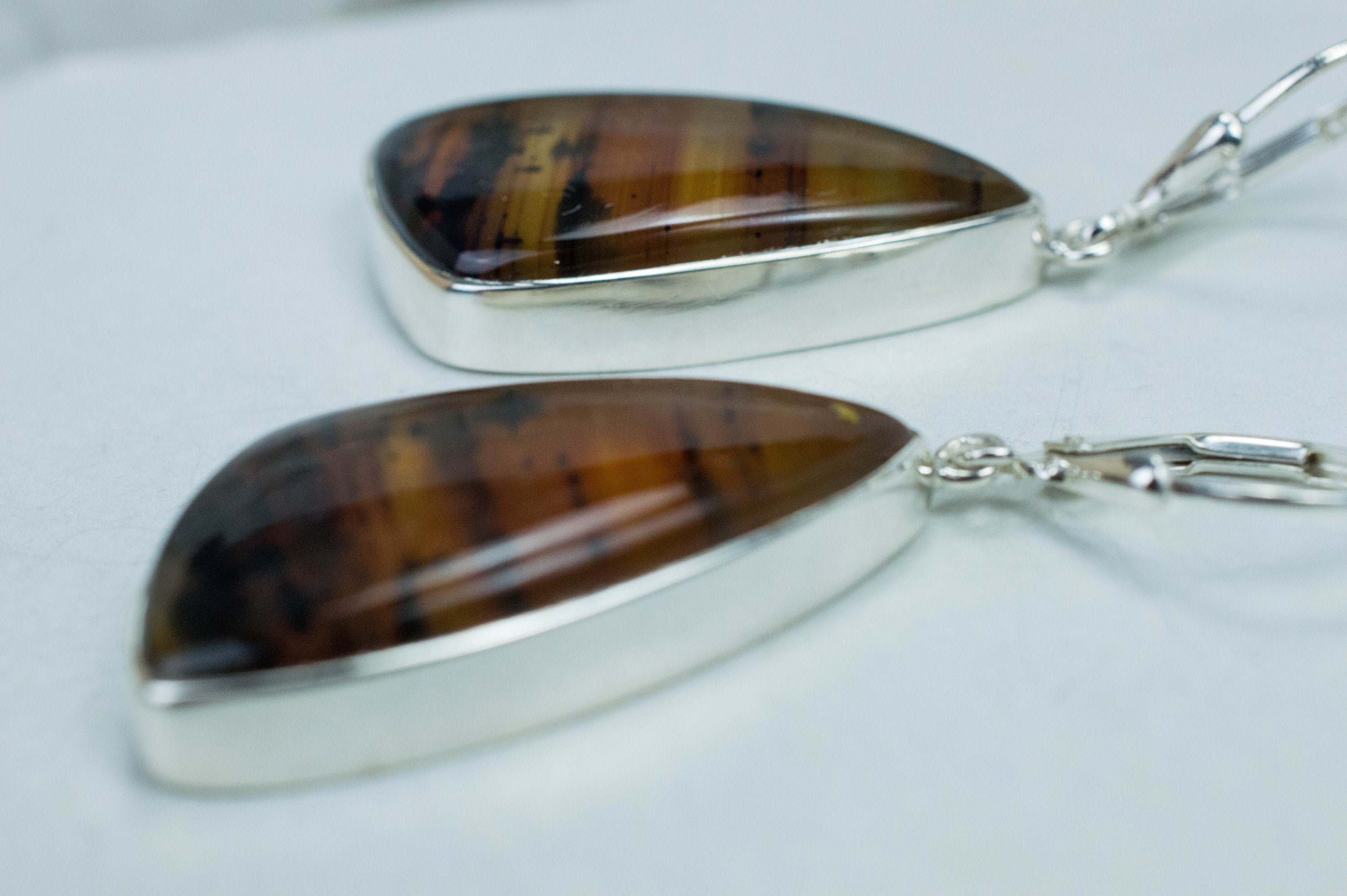 Montana Moss Agate Earrings, Genuine Untreated USA Agate - Mark Oliver Gems