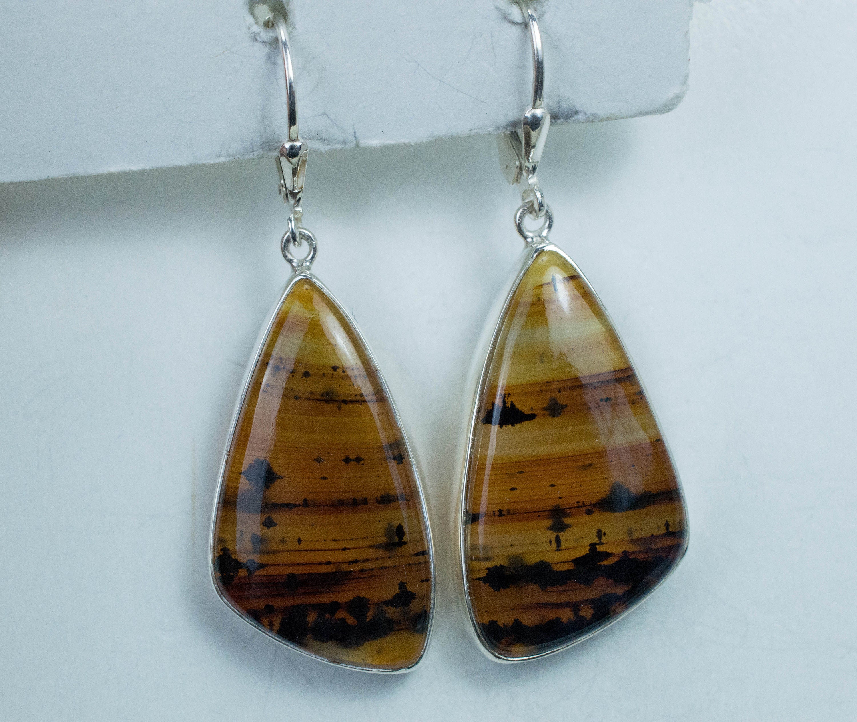 Montana Moss Agate Earrings, Genuine Untreated USA Agate - Mark Oliver Gems