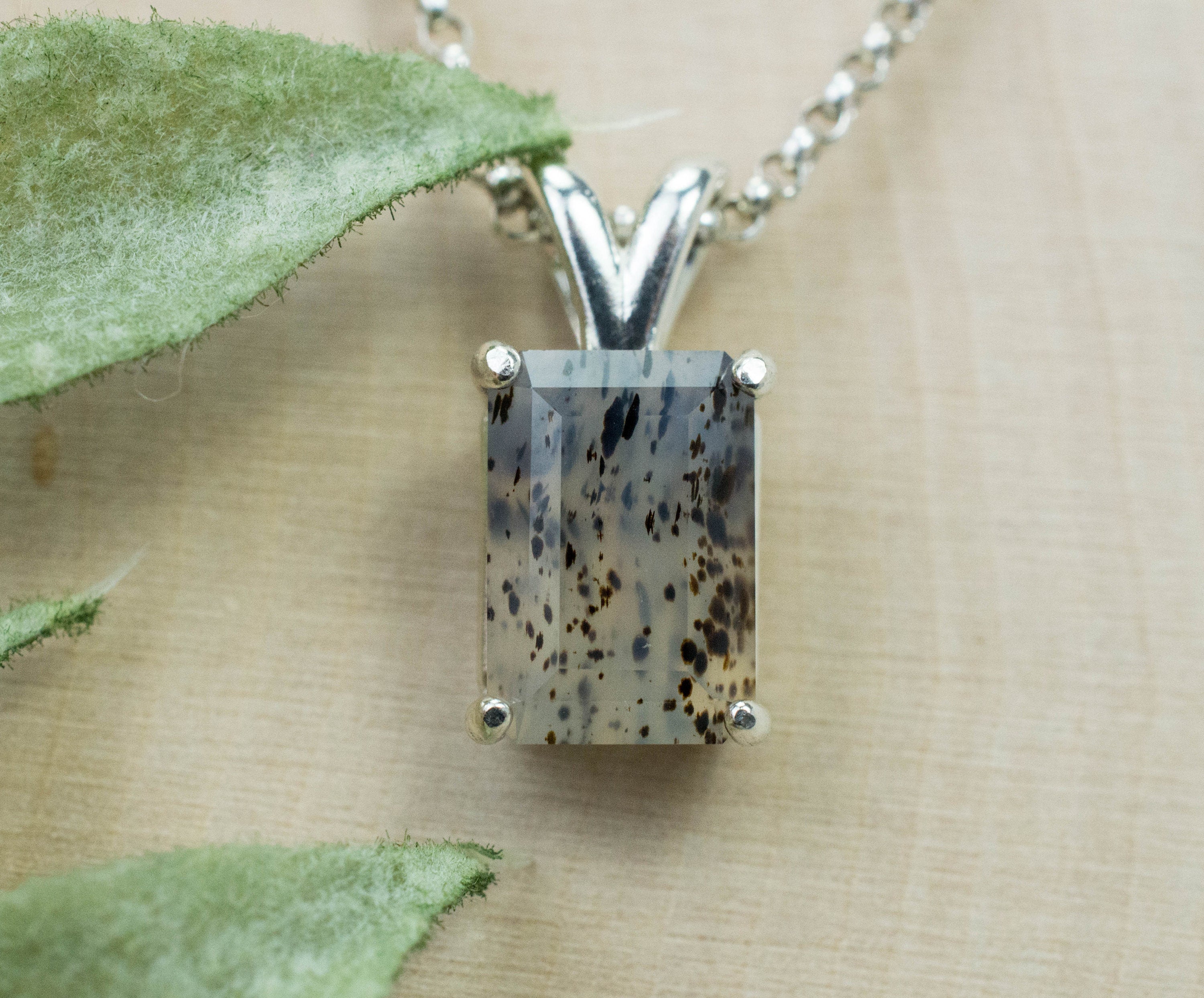 Montana Moss Agate Pendant, Natural Untreated Montana Agate; 2.445cts - Mark Oliver Gems