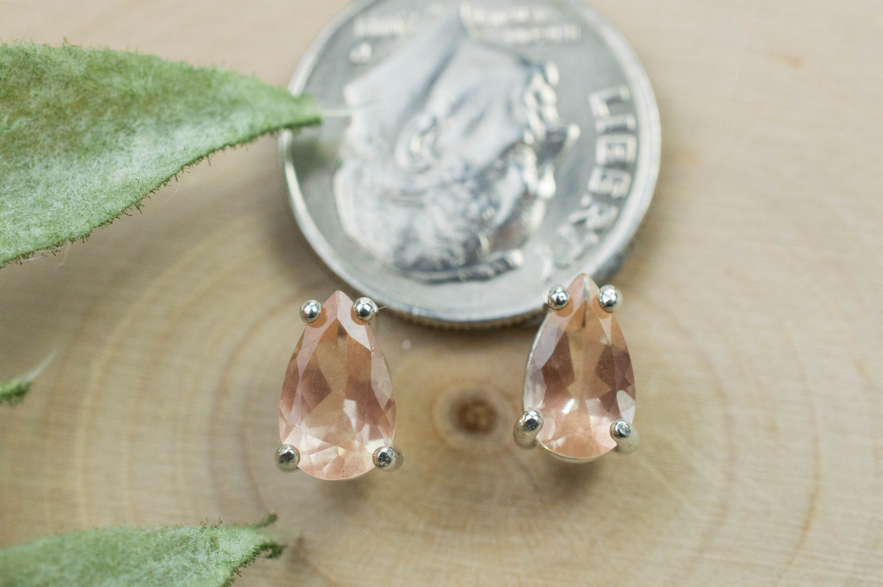 Oregon Sunstone Earrings; Natural Untreated USA Sunstone; 1.265cts - Mark Oliver Gems