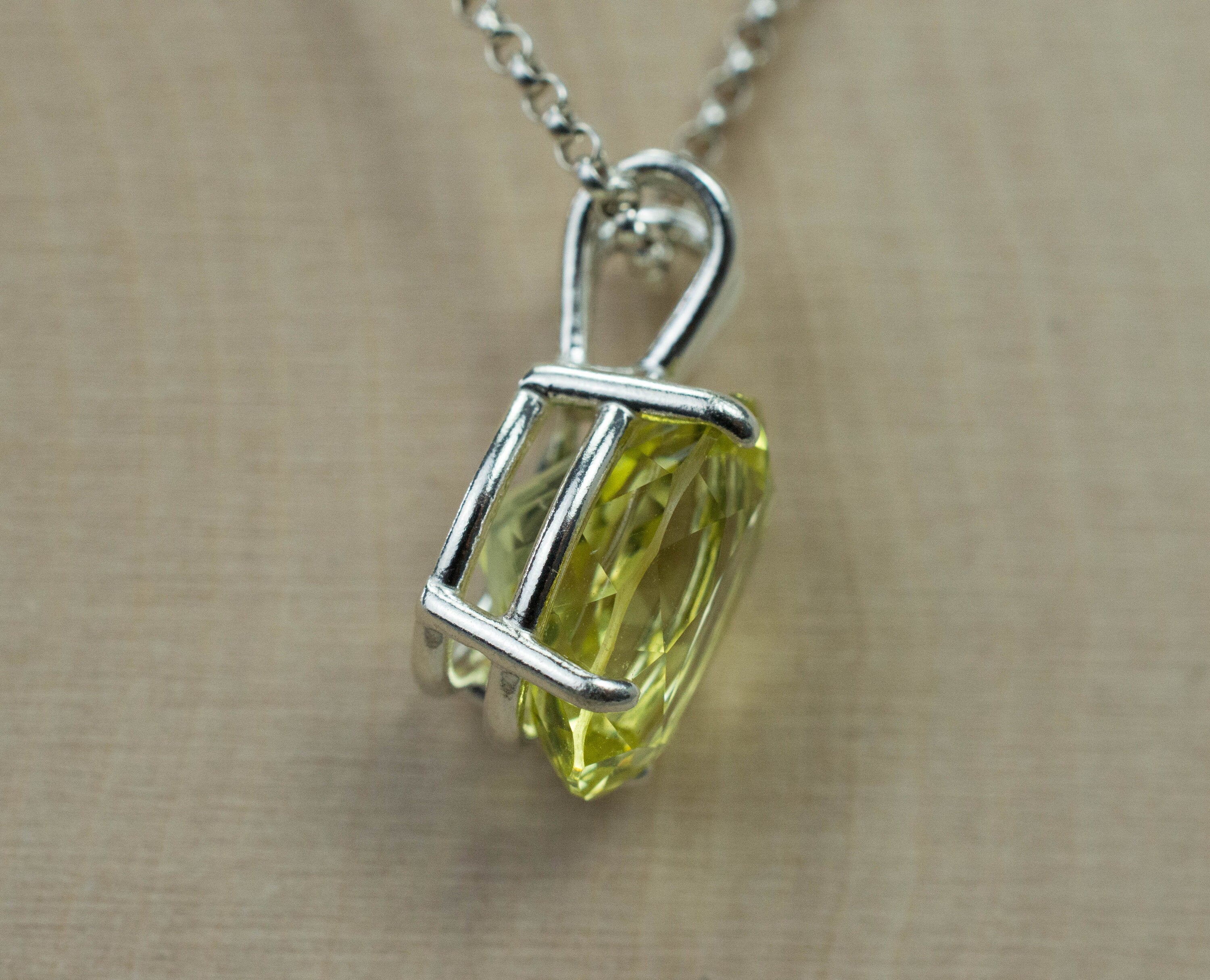 Lemon Quartz Pendant; Natural Untreated Brazil Quartz; 5.020cts - Mark Oliver Gems