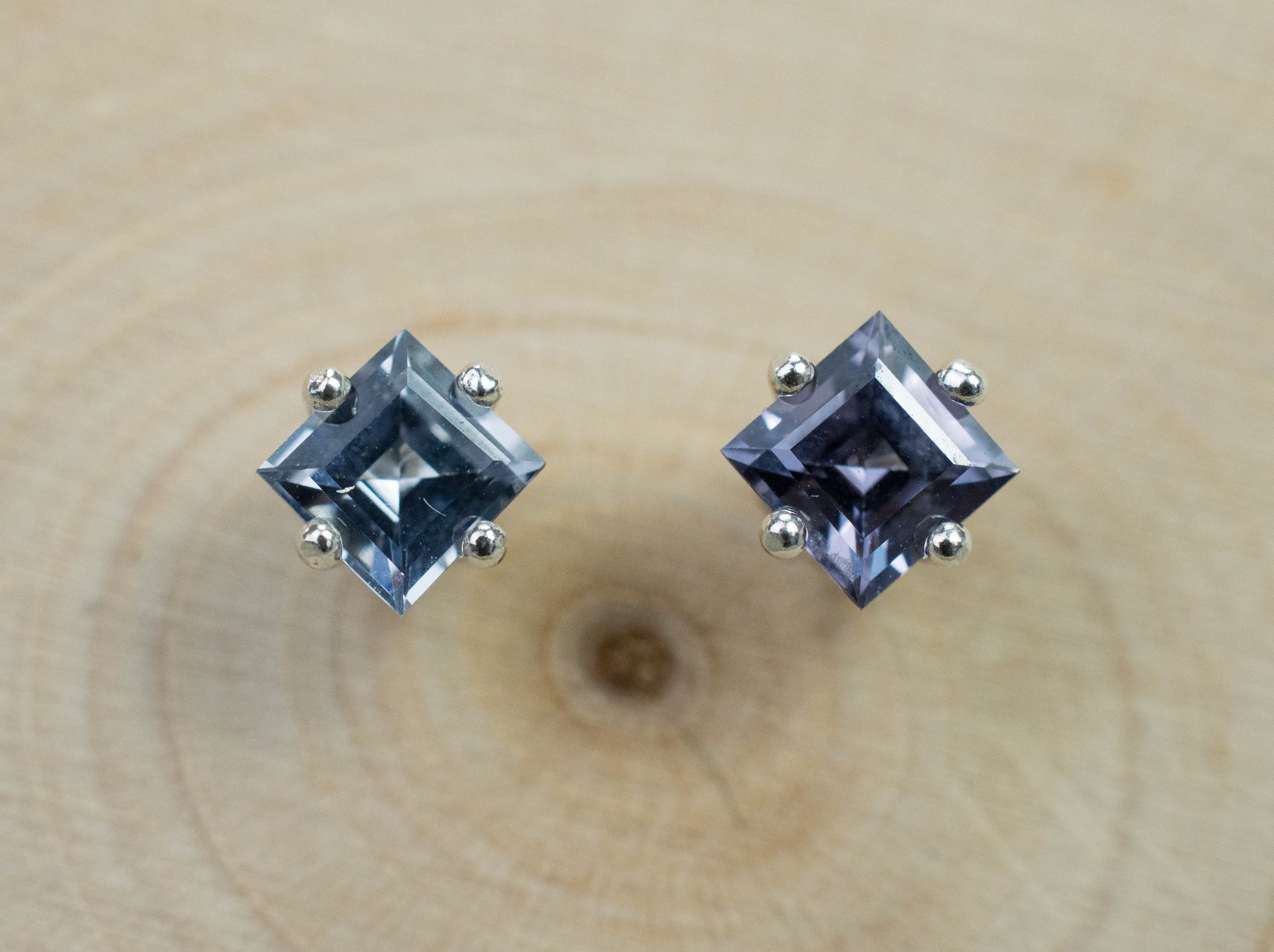 Gray Spinel Earrings; Genuine Untreated Mozambique Spinel; 1.105cts - Mark Oliver Gems