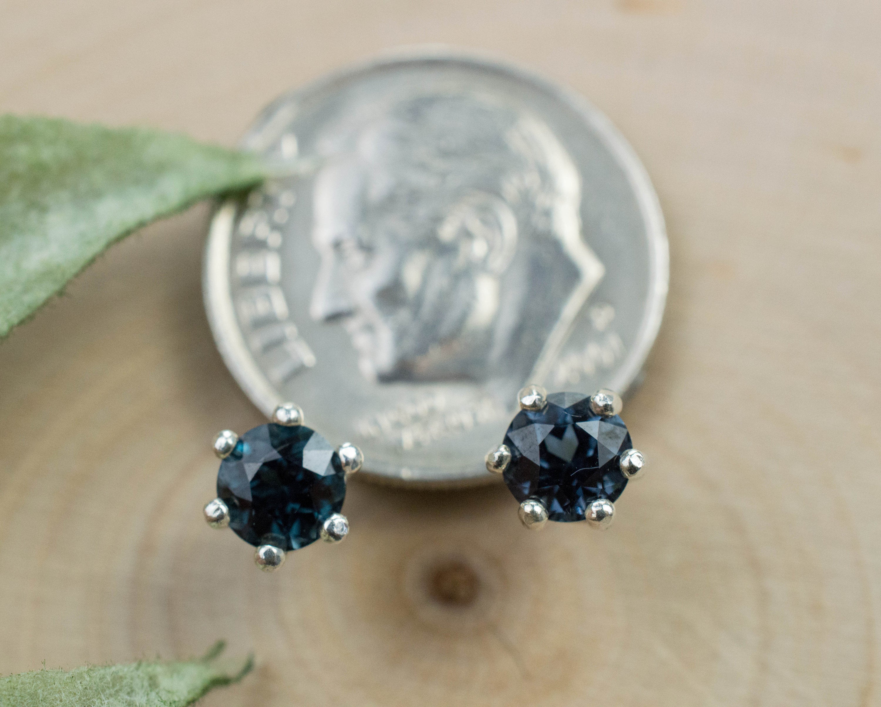 Blue Spinel Earrings; Natural Untreated Mozambique Spinel; 0.900cts - Mark Oliver Gems