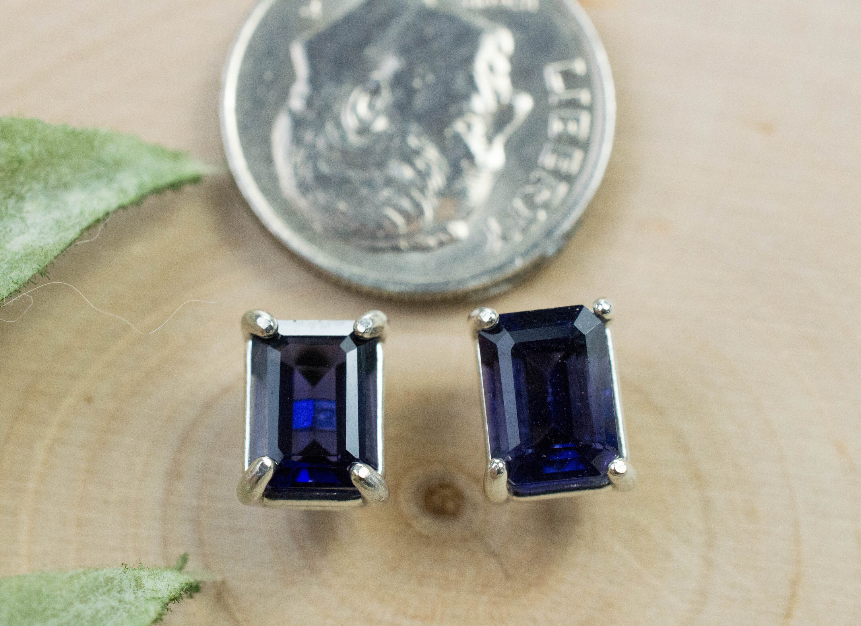 Iolite Earrings; Natural Untreated Madagascan Iolite; 2.000cts - Mark Oliver Gems