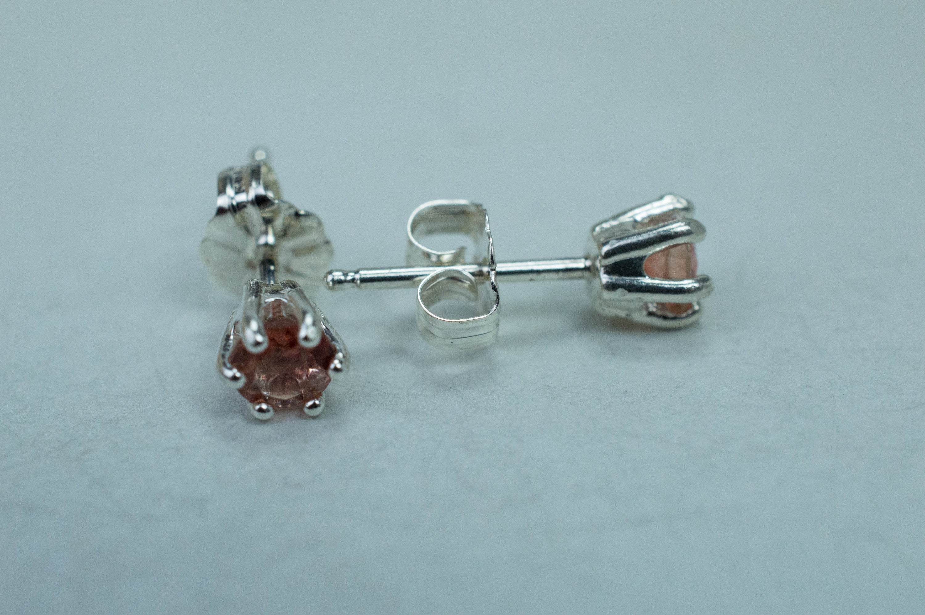 Oregon Sunstone Earrings; Natural Untreated USA Sunstone; 0.400cts - Mark Oliver Gems