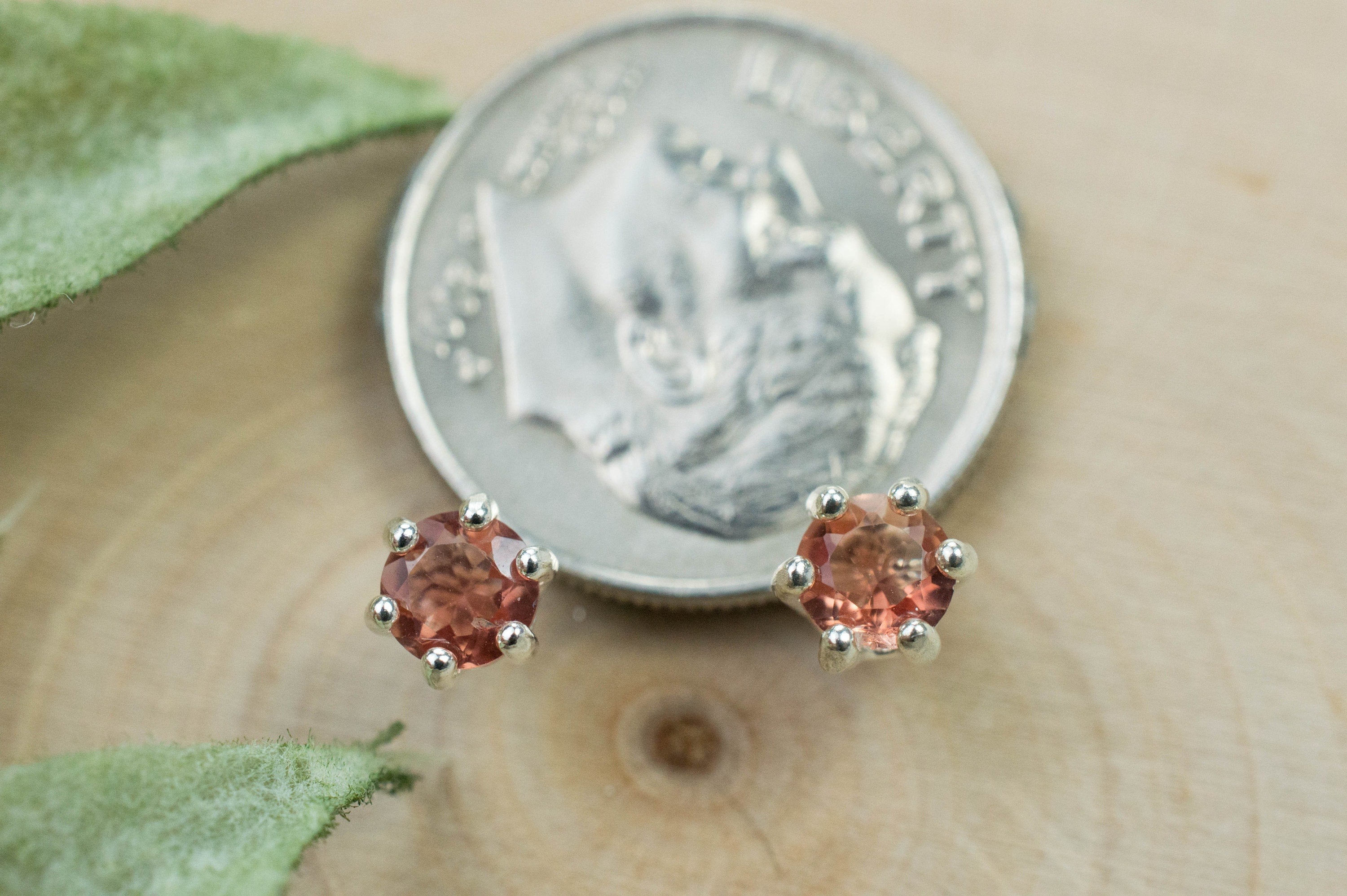 Oregon Sunstone Earrings; Natural Untreated USA Sunstone; 0.400cts - Mark Oliver Gems