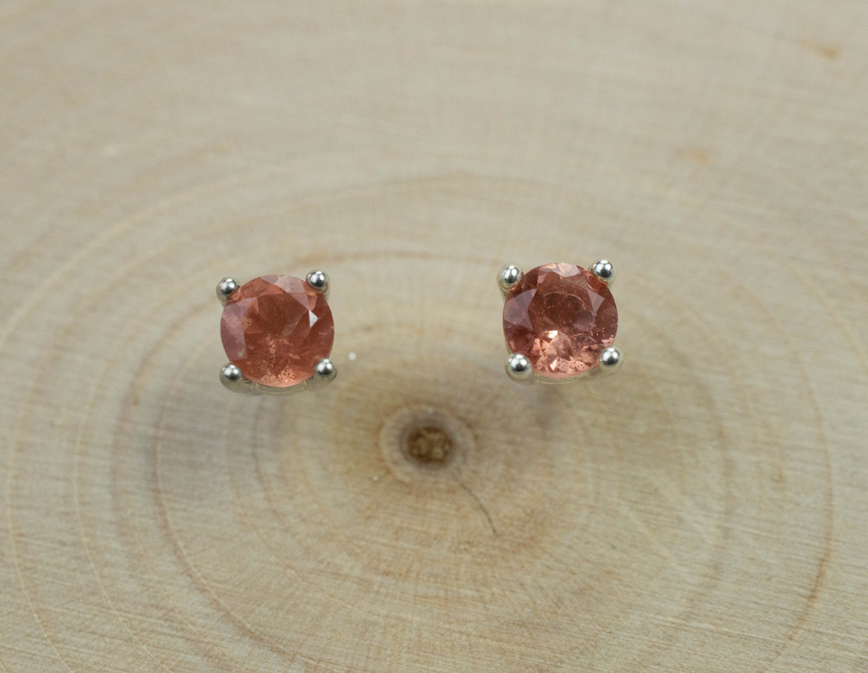 Oregon Sunstone Earrings; Natural Untreated USA Sunstone; 0.555cts - Mark Oliver Gems