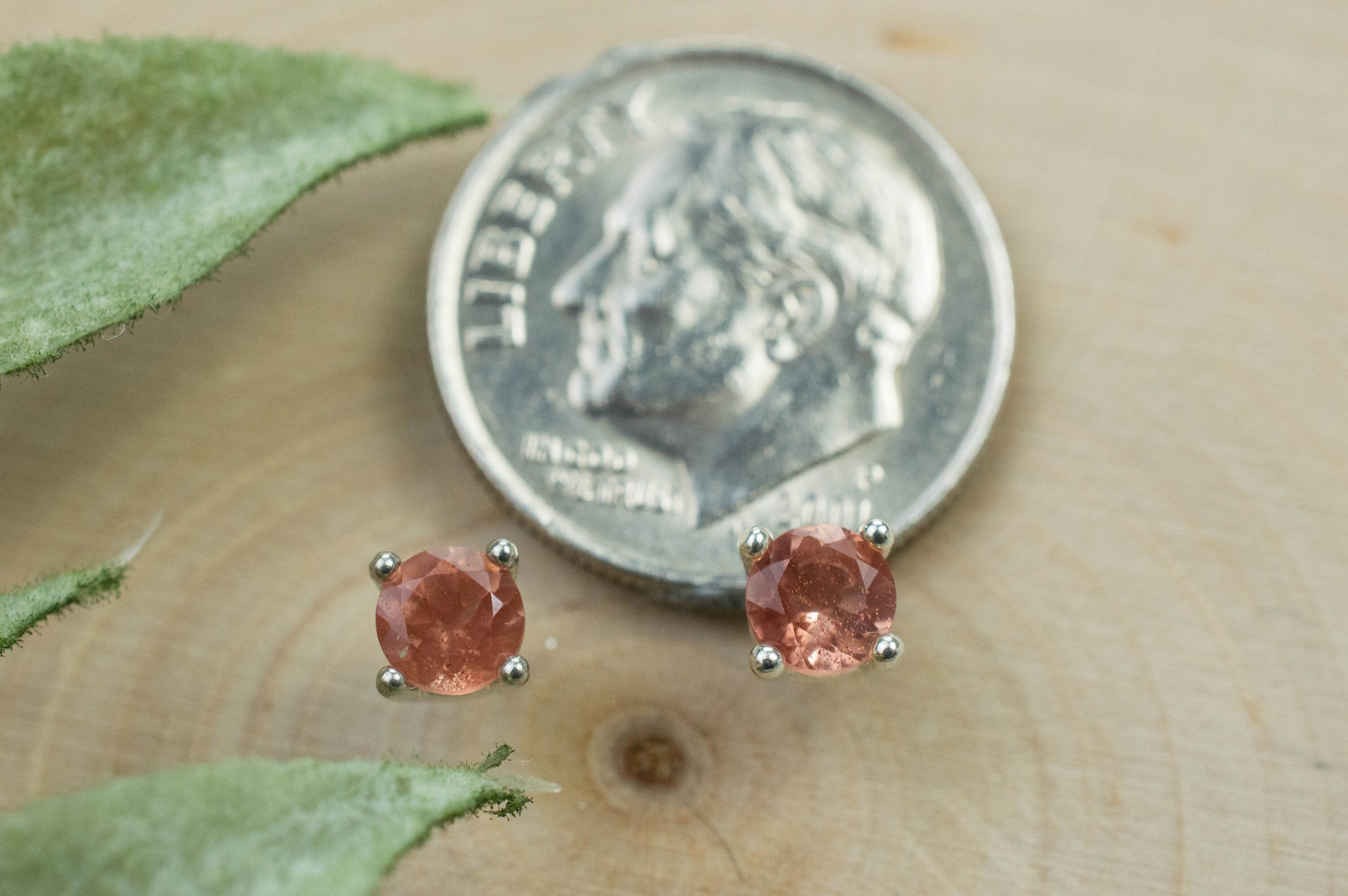 Oregon Sunstone Earrings; Natural Untreated USA Sunstone; 0.555cts - Mark Oliver Gems