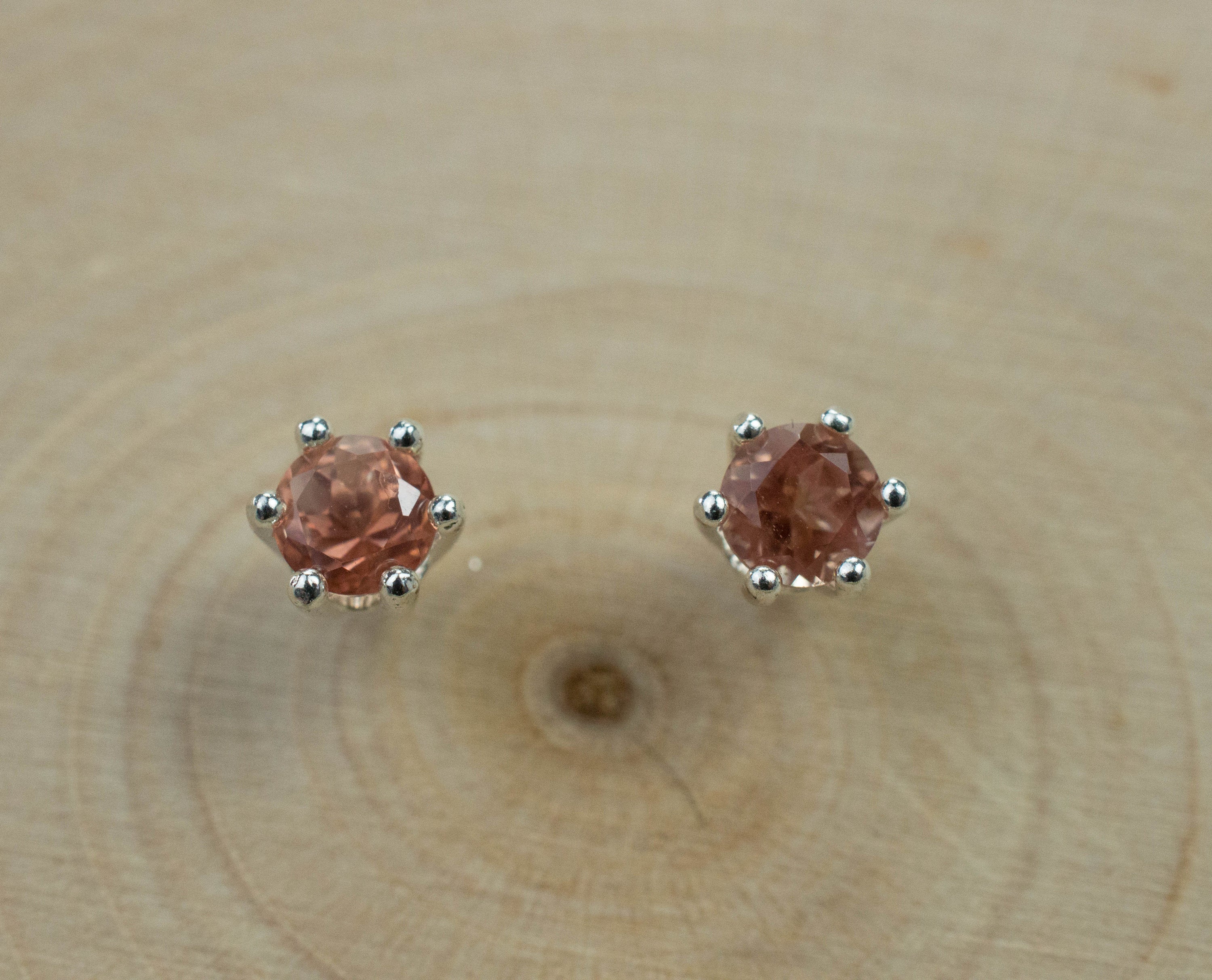 Oregon Sunstone Earrings; Natural Untreated USA Sunstone; 0.605cts - Mark Oliver Gems